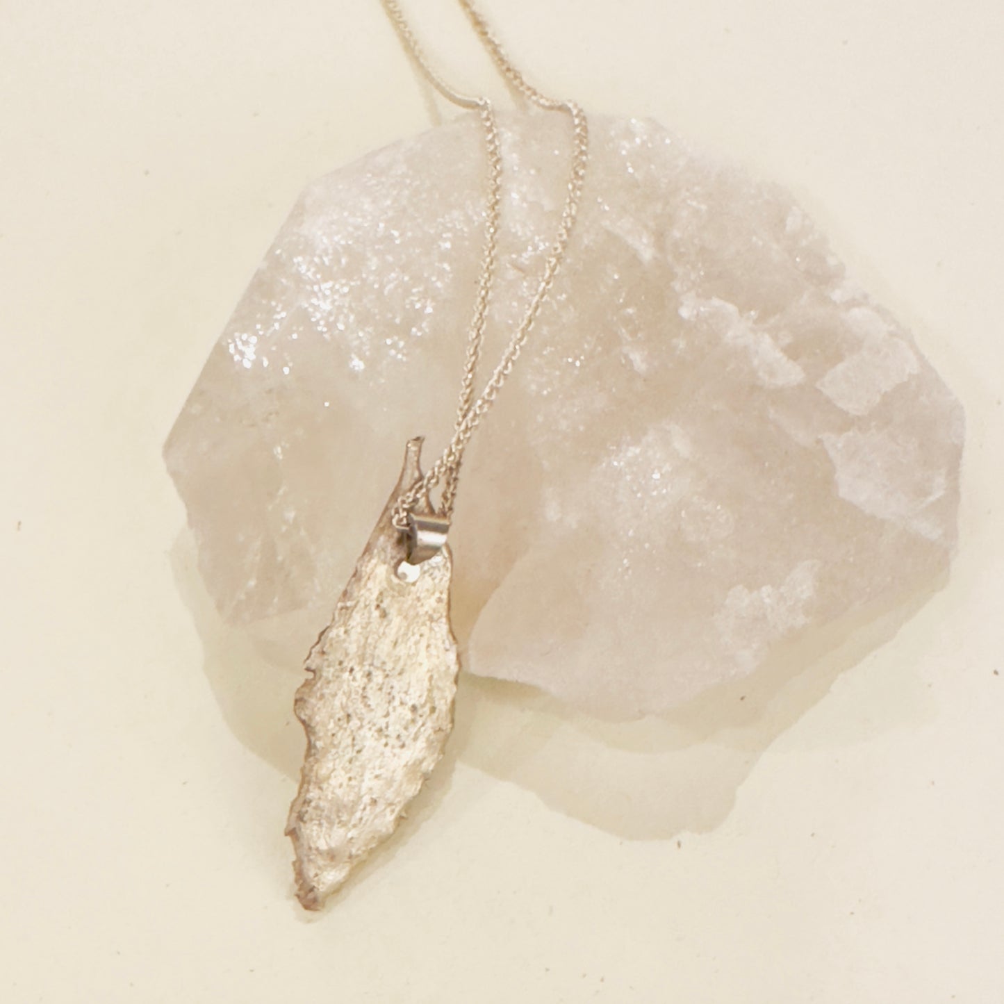 Silver Cast Tea Leaf Necklace