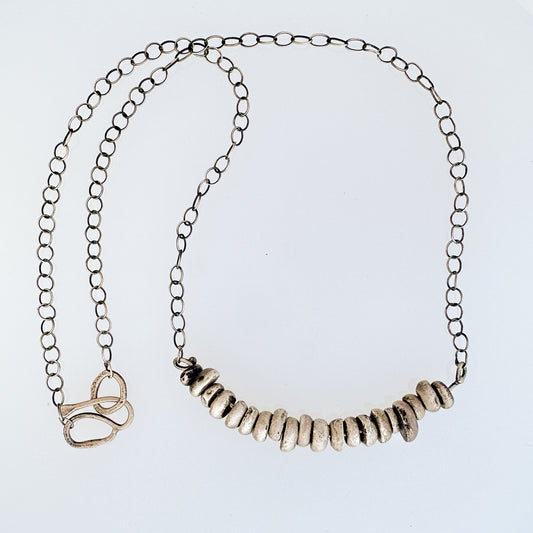 Molten neckpiece on chain- Lori Metals