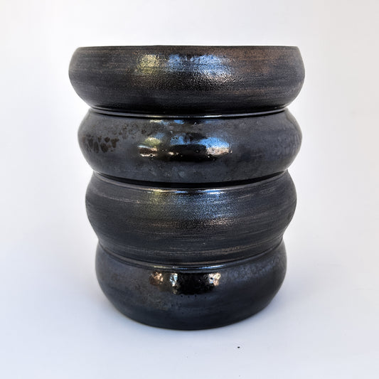 Wide Ribbed Vase- Ceramics by Patty Bilbro