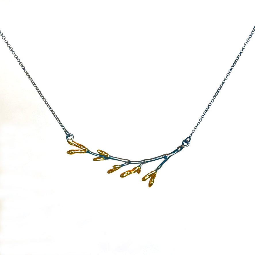 Large Maple Necklace with 24K Gold