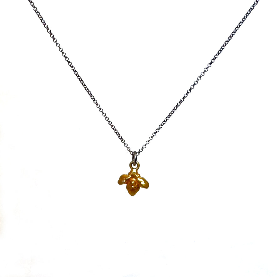 Lilac Blossom Pendant With 24k Gold