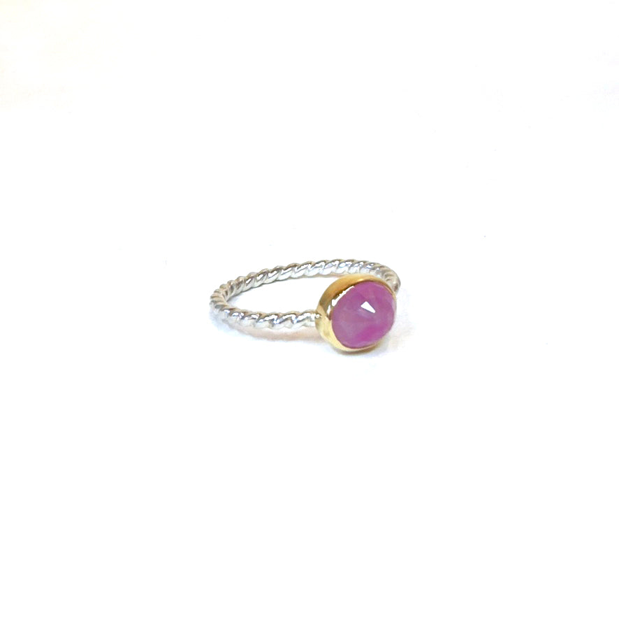 Pink Sapphire Ring with 18k gold