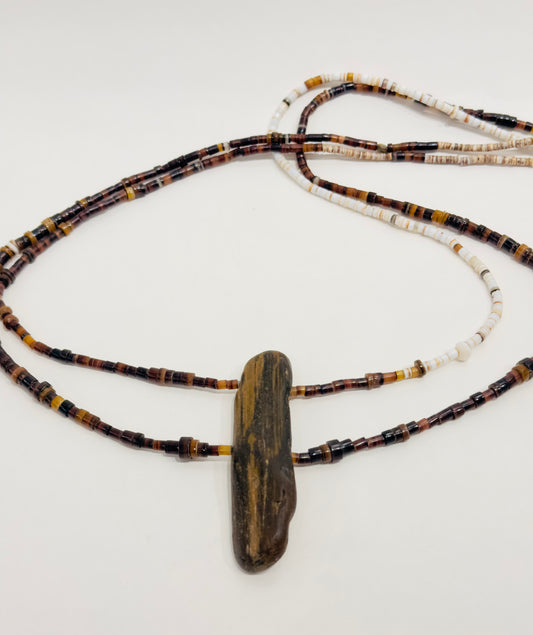 Stone & Shell - Necklace by Jeannie Ortiz