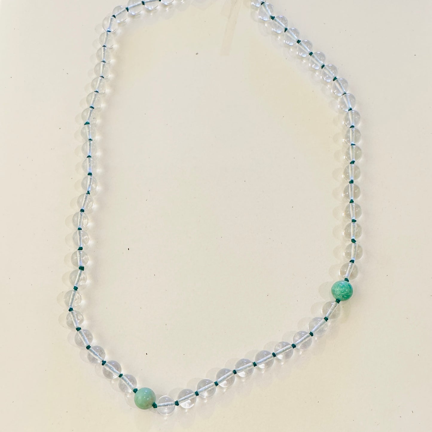 Gemstone Necklace With Rock Crystal & Green Variscite