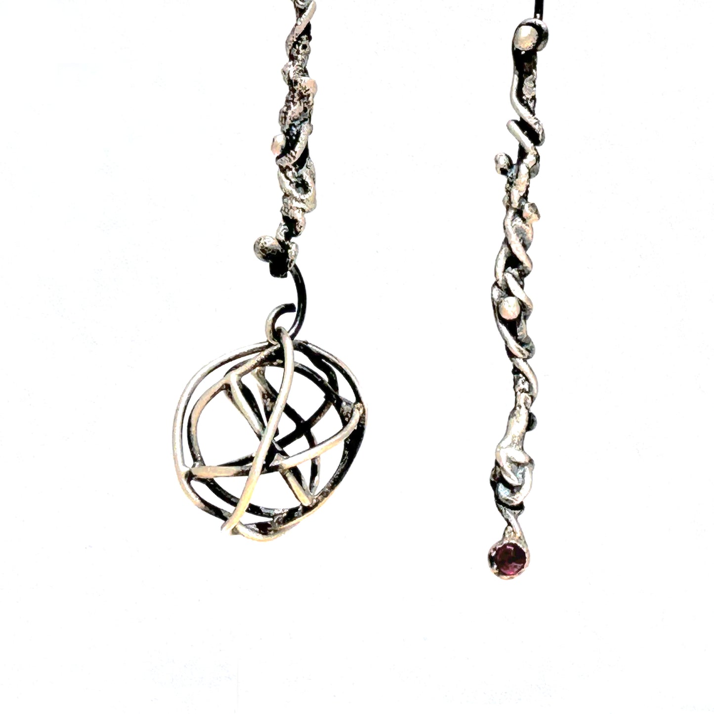 Solar System Earrings with Ruby