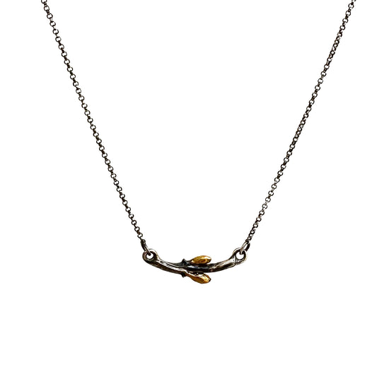 Forsythia necklace 24k small