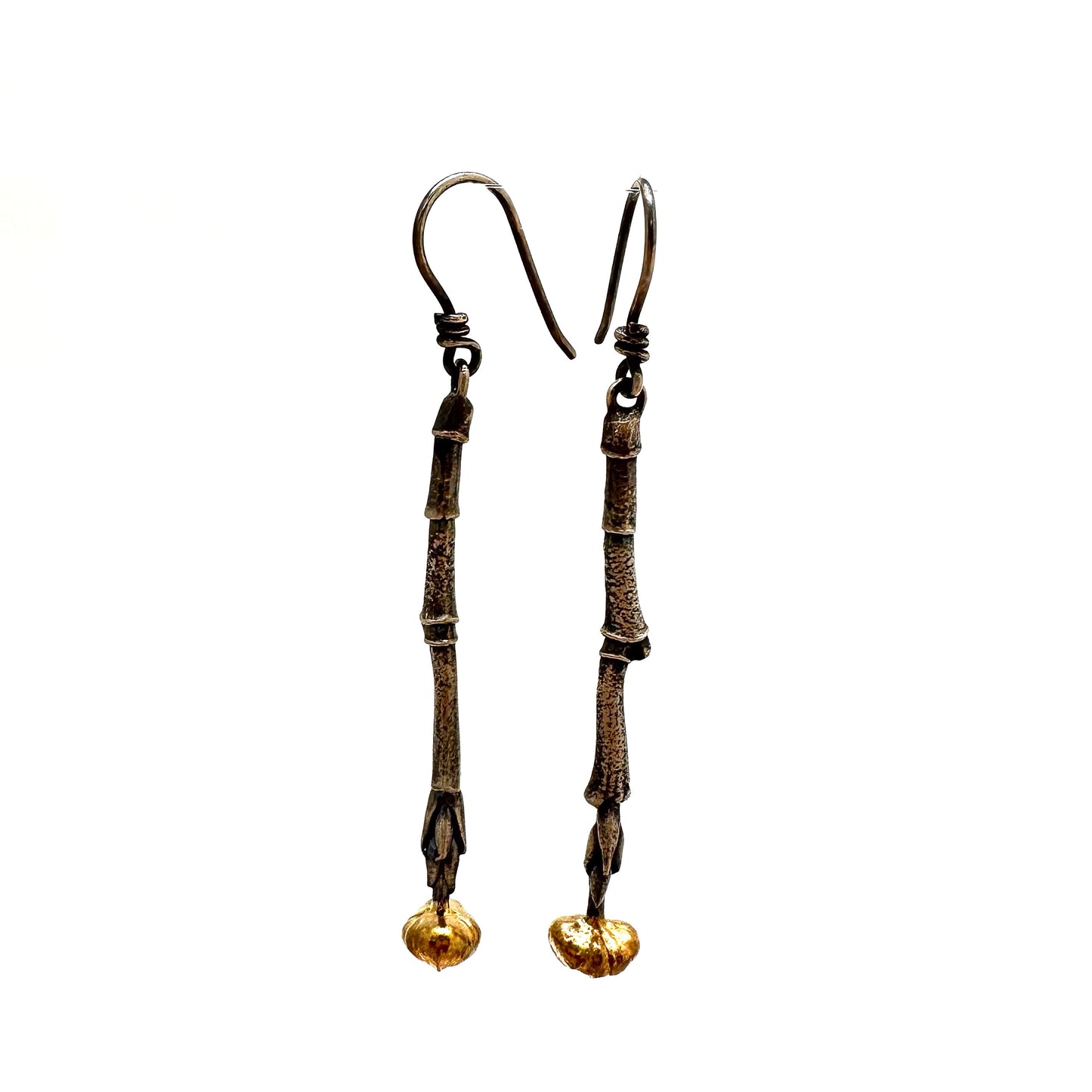 Dogwood earrings w/ 24 k