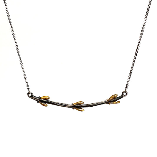 Forsythia necklace 24k large