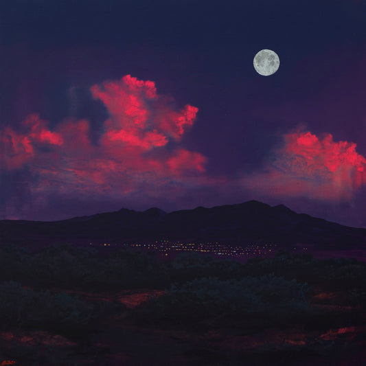 Santa Fe Night Series 3, No.10 - Painting by Jake Trujillo