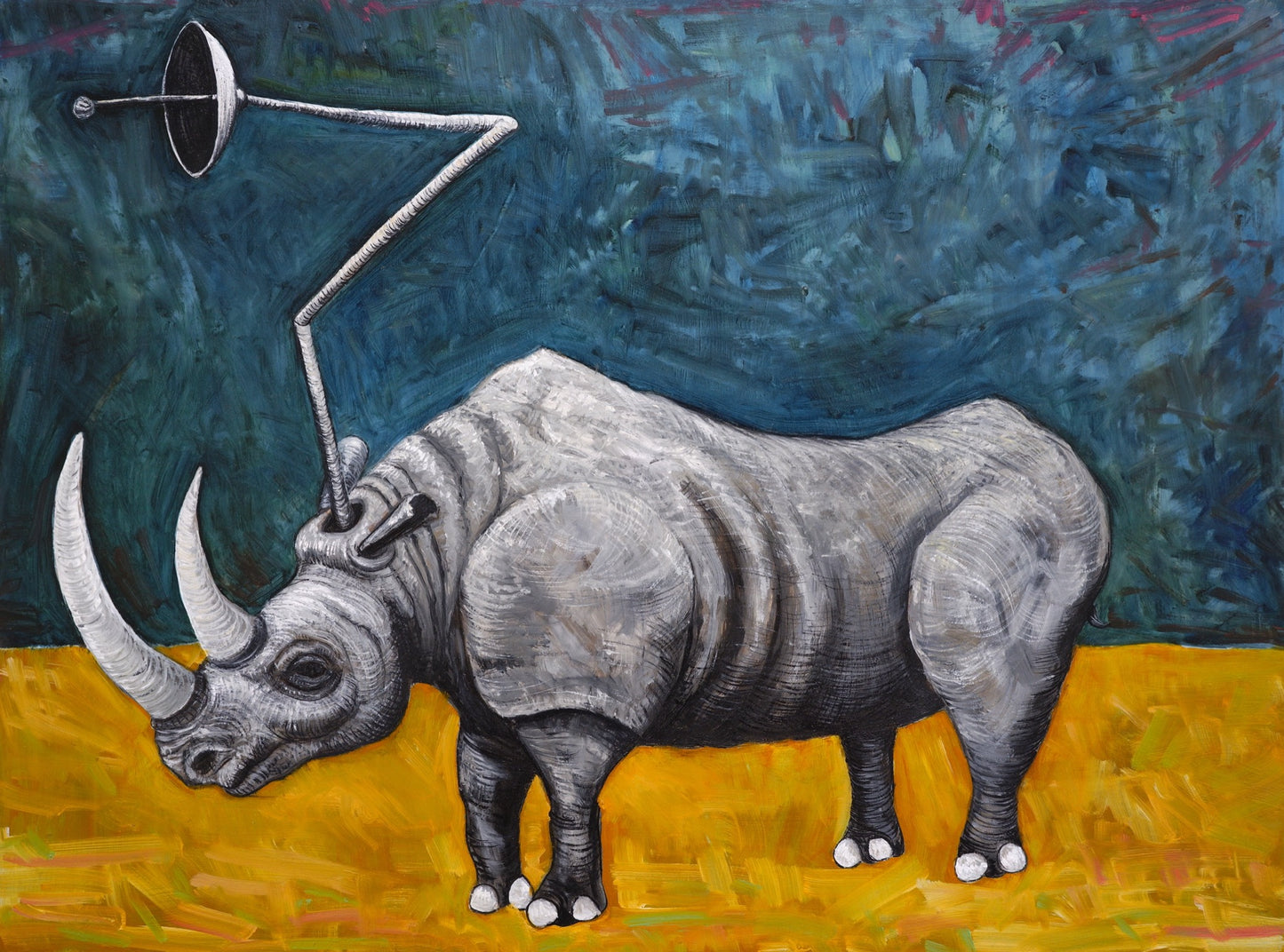 Rhino Radar (Arm Fauna)- Painting by Kyle Parker Cunningham