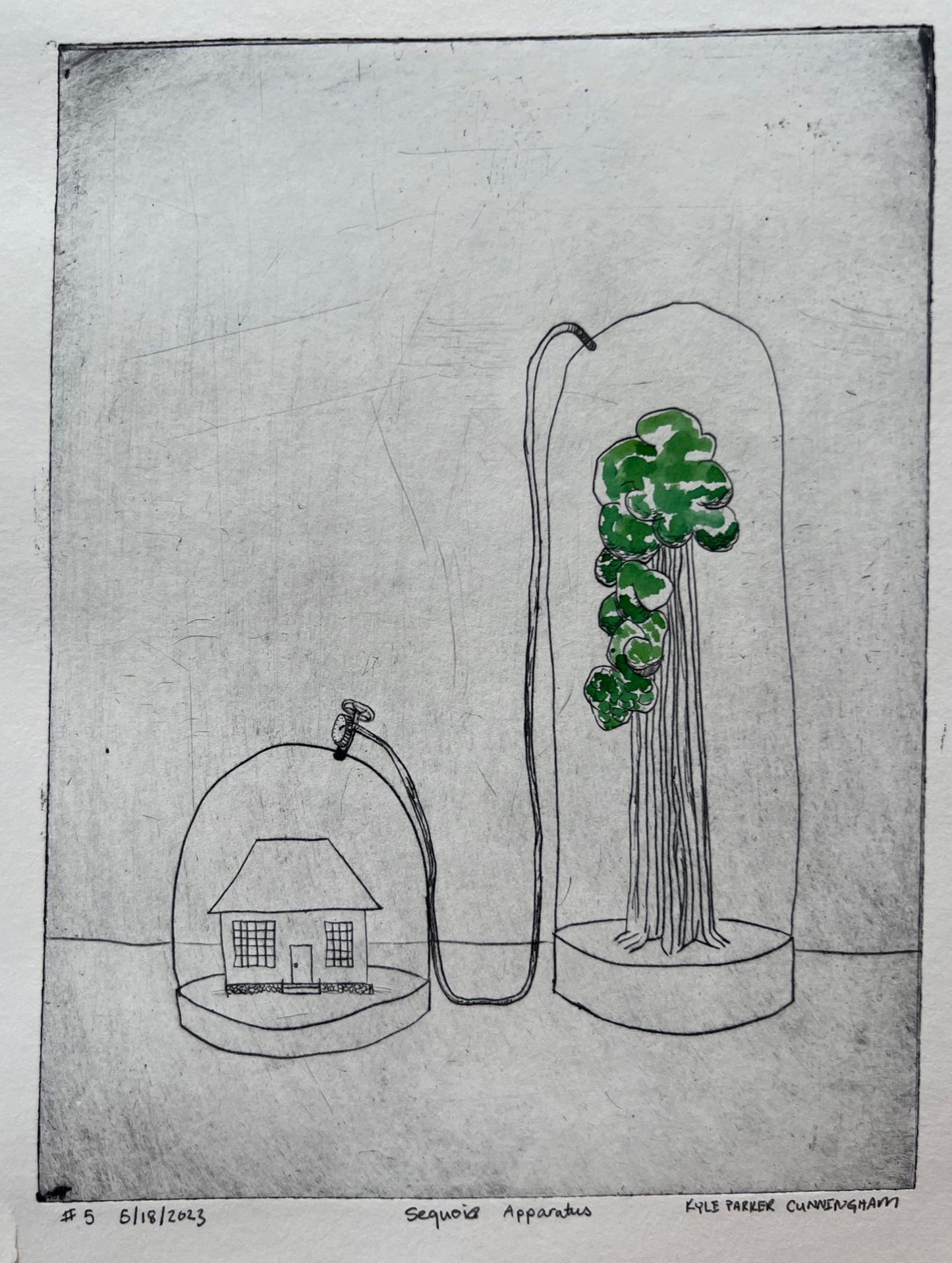 Sequoia Apparatus No. 5- Drypoint Print by Kyle Parker Cunningham