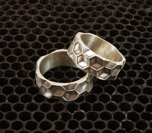 Hexagon Ring Band sterling